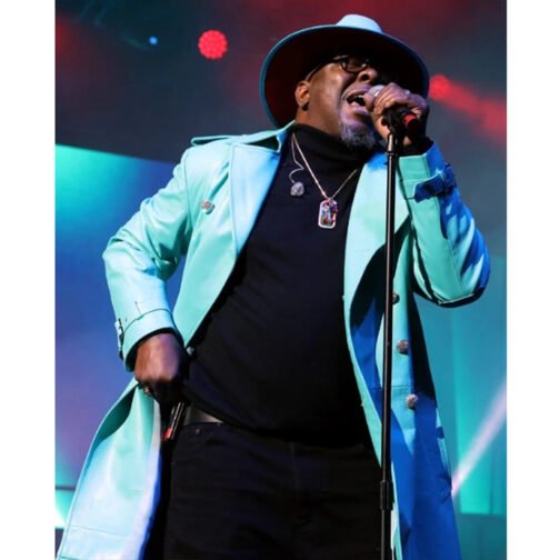 New Edition Legacy Tour Light Blue Leather Coat - Image 6