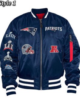 New England Patriots Blue Bomber Jacket