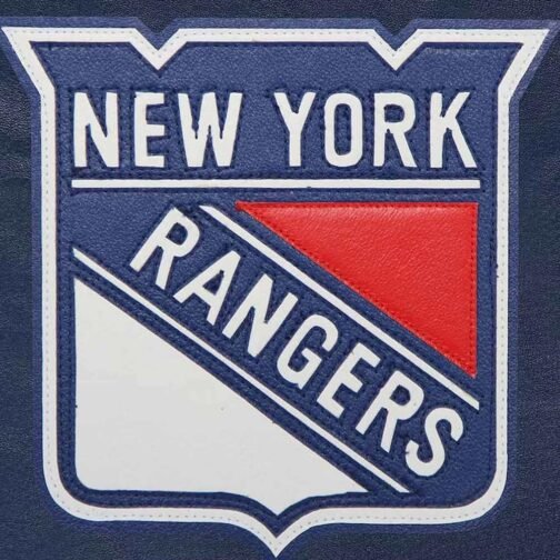 New York Rangers Varsity Bomber Leather Jacket - Image 7