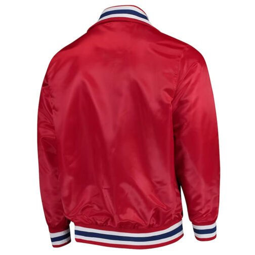 New England Patriots Captain Red Varsity Satin Jacket - Image 2