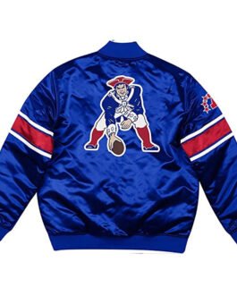 New England Patriots Classic Logo Royal Satin Jacket