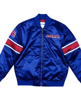 New England Patriots Classic Logo Royal Satin Jacket