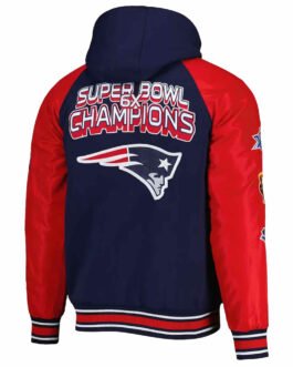 New England Patriots Defender Royal Hoodie Varsity Jacket