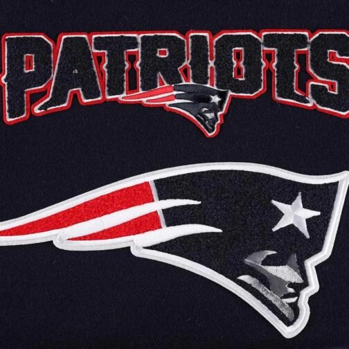 Mash Up New England Patriots Varsity Navy and White Jacket - Image 6