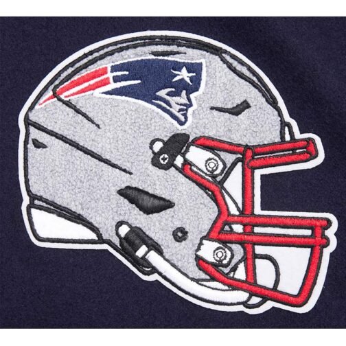 New England Patriots Mashup Rib Varsity Wool/Leather Jacket - Image 10