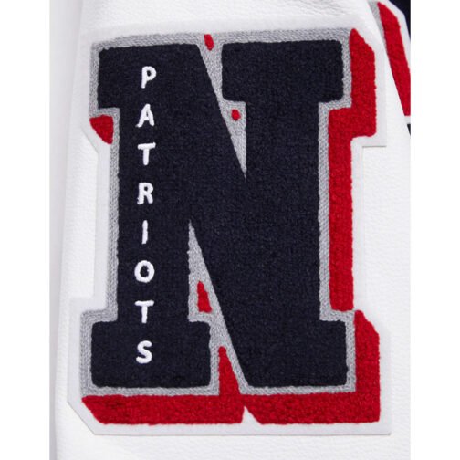 New England Patriots Mashup Rib Varsity Wool/Leather Jacket - Image 9