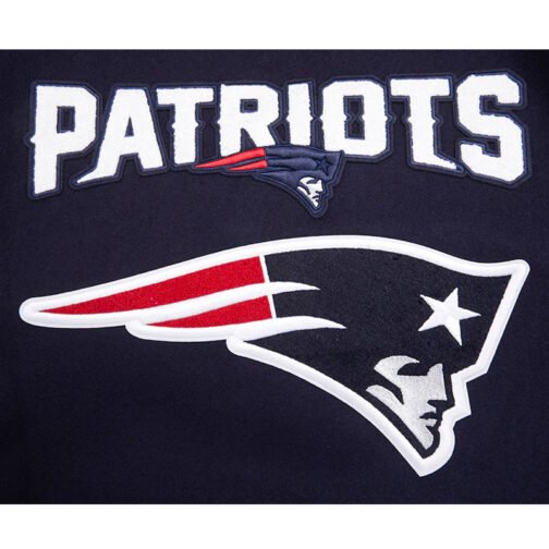 New England Patriots Mashup Rib Varsity Wool/Leather Jacket - Image 6