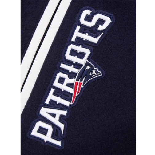 New England Patriots Mashup Rib Varsity Wool/Leather Jacket - Image 5