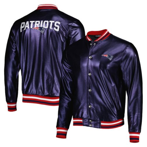New England Patriots Metallic Navy Jacket - Image 3