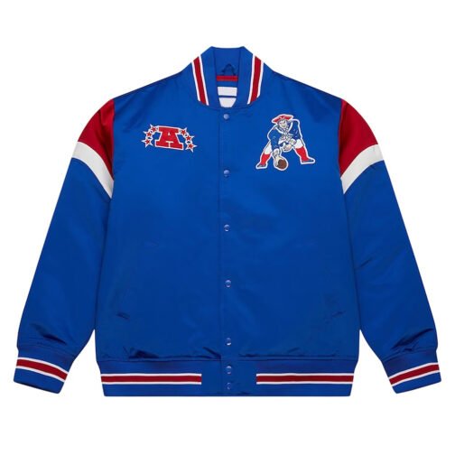 New England Patriots Midweight Royal Satin Jacket