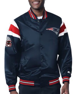 New England Patriots Midweight Navy Satin Jacket