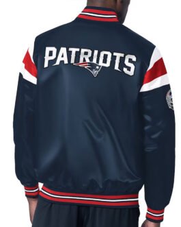 New England Patriots Midweight Navy Satin Jacket