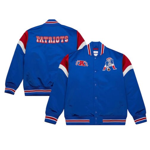 New England Patriots Midweight Royal Satin Jacket - Image 3