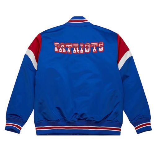 New England Patriots Midweight Royal Satin Jacket - Image 2