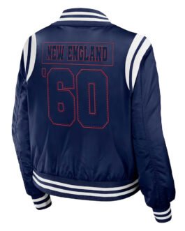 New England Patriots Navy Bomber Full-Zip Jacket