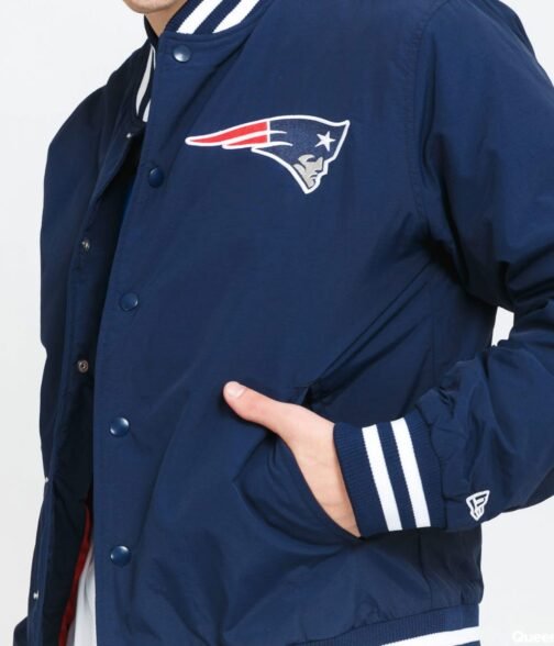 New England Patriots Bomber Blue Jacket - Image 4
