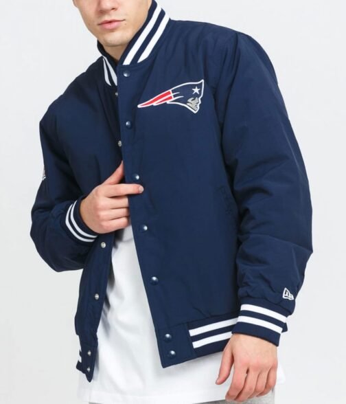 New England Patriots Bomber Blue Jacket - Image 3