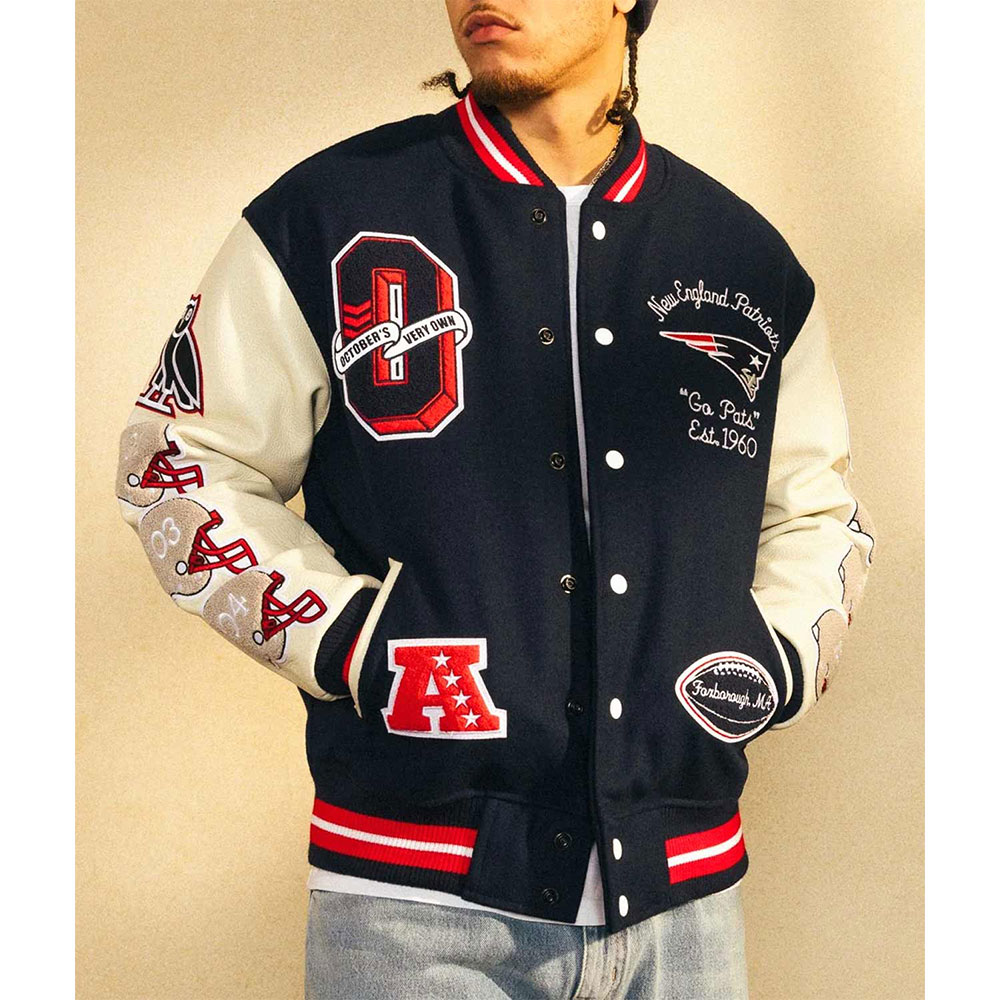OVO New England Patriots Varsity Jacket - Image 3