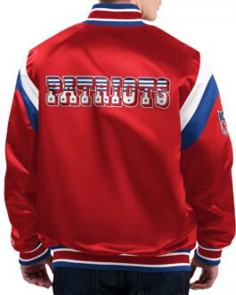 New England Patriots Shutout Throwback Red Satin Jacket
