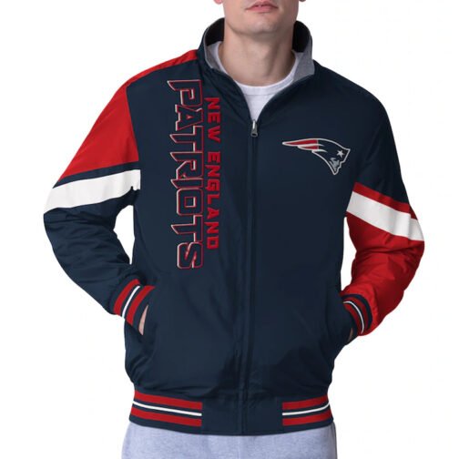 New England Patriots Strong Arm Navy Full-Zip Jacket