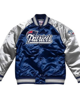 The Pick and Roll New England Patriots Navy Blue Satin Jacket