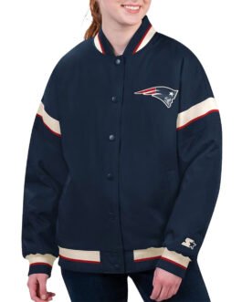 New England Patriots Tournament Navy Varsity Jacket