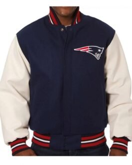 Varsity New England Patriots Blue and White Jacket