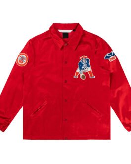 New England Patriots Red Satin Windbreaker