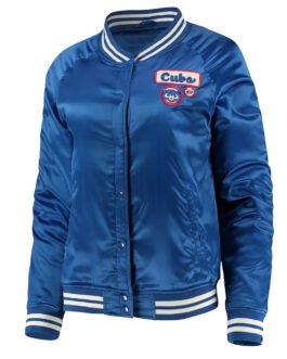 Chicago Cubs New Era Royal Satin Jacket