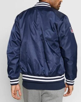 New Era New England Patriots Team Blue Satin Jacket