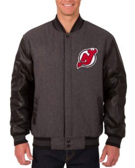 Charcoal/Black New Jersey Devils Varsity Jacket