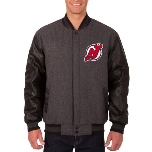 Charcoal/Black New Jersey Devils Varsity Jacket