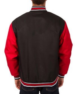 New Jersey Devils Front Hit Poly Twill Black and Red Jacket