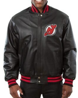 Varsity Bomber New Jersey Devils Leather Jacket