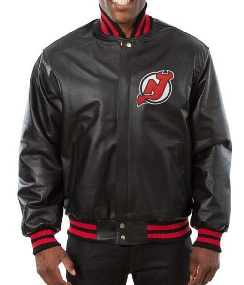 Varsity Bomber New Jersey Devils Leather Jacket