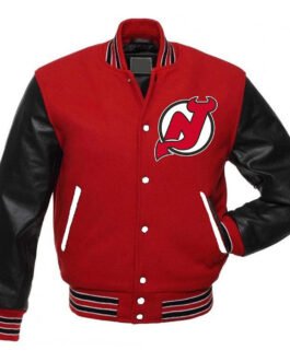 New Jersey Devils Varsity Red and Black Jacket