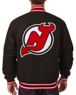 Varsity New Jersey Devils Black Wool Jacket