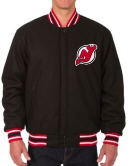 Varsity New Jersey Devils Black Wool Jacket