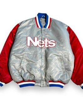 90’s New Jersey Nets Gray and Red Jacket