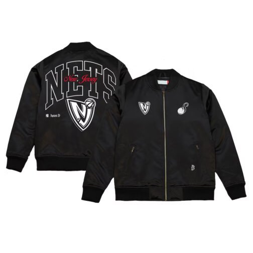 New Jersey Nets Full-Zip Bomber Jacket - Image 3