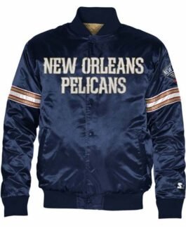 New Orleans Pelicans Blue Satin Jacket