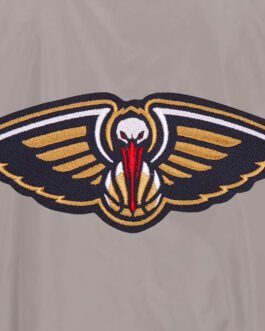 Gray New Orleans Pelicans Nylon Lightweight Bomber Jacket