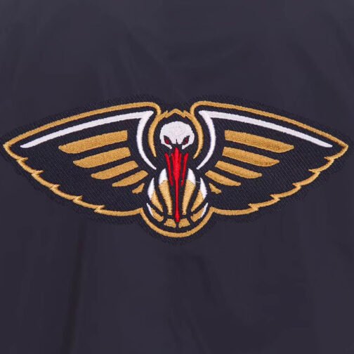 New Orleans Pelicans Nylon Navy Bomber Lightweight Jacket - Image 2