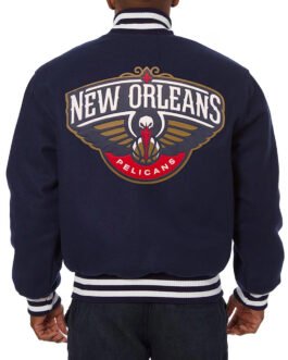 New Orleans Pelicans Navy Varsity Wool Jacket