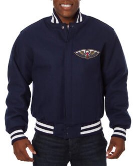 New Orleans Pelicans Navy Varsity Wool Jacket