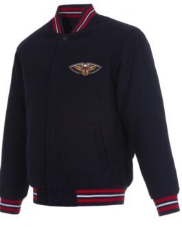 Varsity New Orleans Pelicans Navy Blue Wool Jacket
