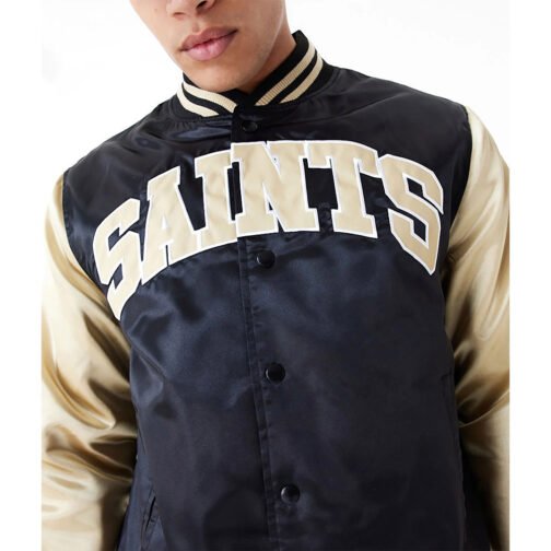 New Orleans Saints Applique Satin Jacket - Image 3