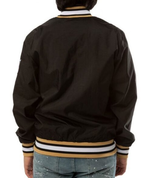 Bomber New Orleans Saints Black Satin Jacket - Image 2