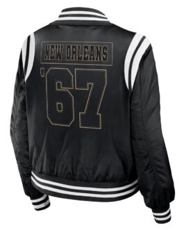 New Orleans Saints Black Bomber Full-Zip Jacket