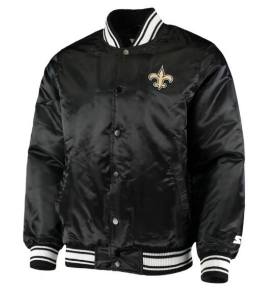 Locker Room New Orleans Saints Black Satin Jacket
